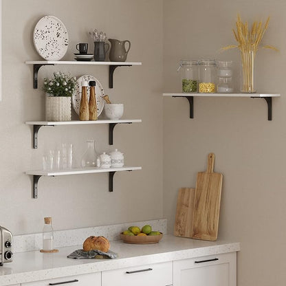 DINZI LVJ Long Wall Shelves, 23.6 Inch Wall Mounted Shelves Set of 2, - Image 4