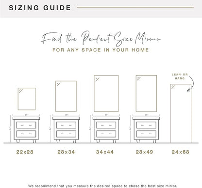 MCS Simplicity 21.5x25.5 Large Wall Mirror, Vertical & Horizontal Wall Hanging - Image 7