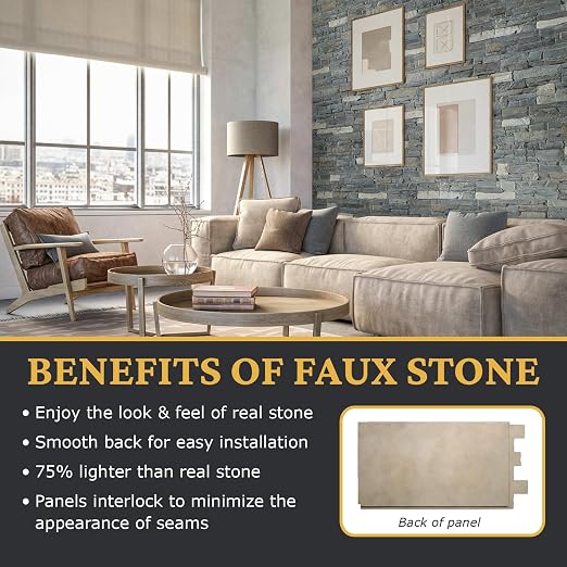 AZ Faux High-Density Polyurethane Faux Stone Wall Covering Panels - Image 4