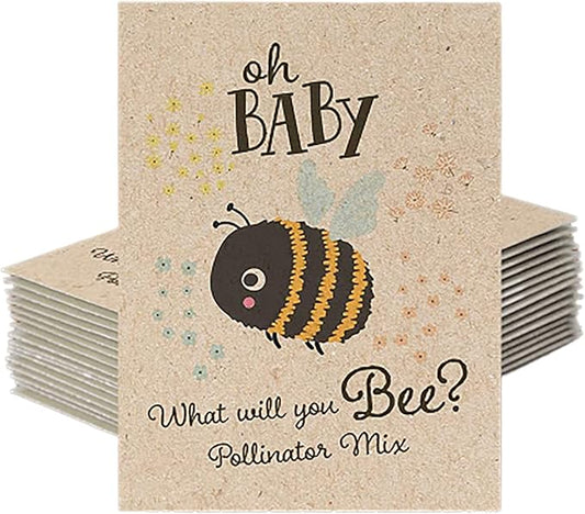 Bentley Oh Baby Wildflower Packets, Bouquet Non-GMO Flowers, What Will You Bee Shower Favors for Guests, 25 Party Favor Seed Packets