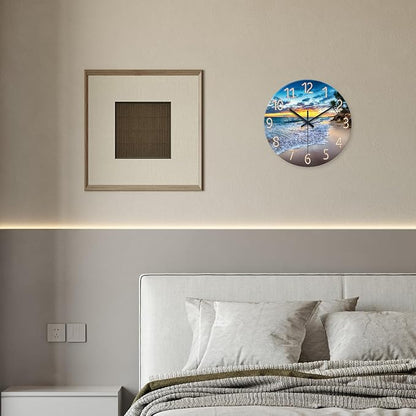 Glass Beach Wall Clocks Battery Operated 16 Inches or Larger Analog Wall Clock - Image 4