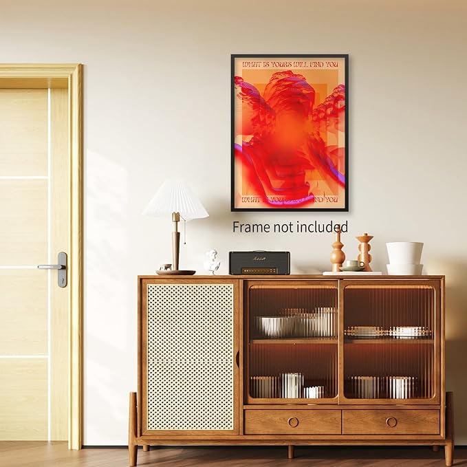 Retro Hippie Trippy Posters Vintage Red 70s 80s Wall Art Trendy Face Eye Canvas - Image 3
