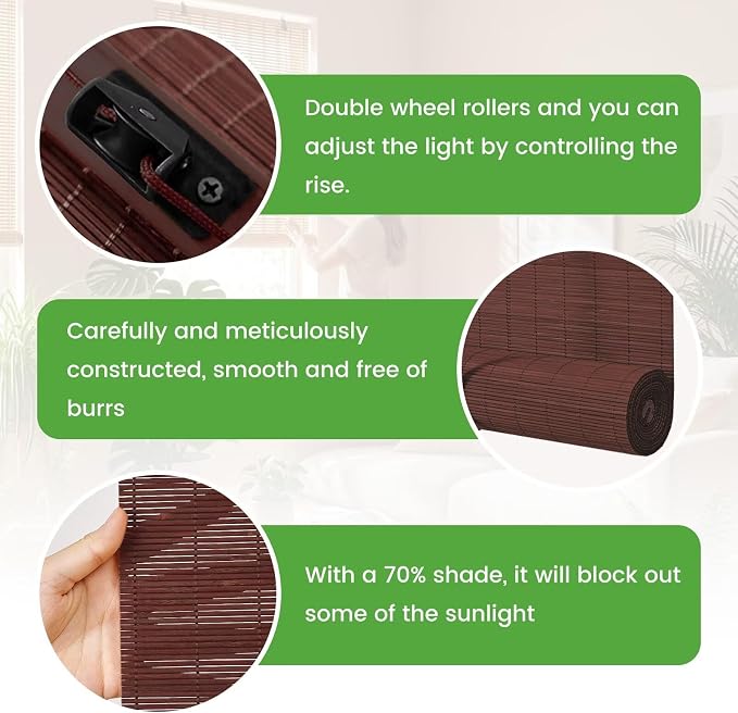 Bamboo Blinds Easy to Install Bamboo Shades - Image 2