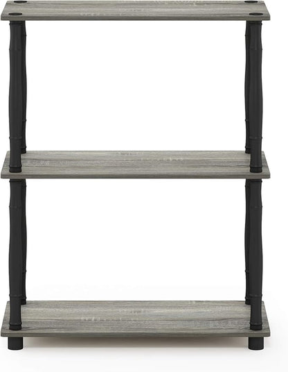 Furinno 18029GYW/BK Turn-N-Tube 3-Tier Compact Multipurpose Shelf Display Rack - Image 5