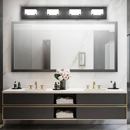 Ralbay Black Bathroom Vanity Lights 30inch Metal Acrylic LED Modern Bathroom - Image 2