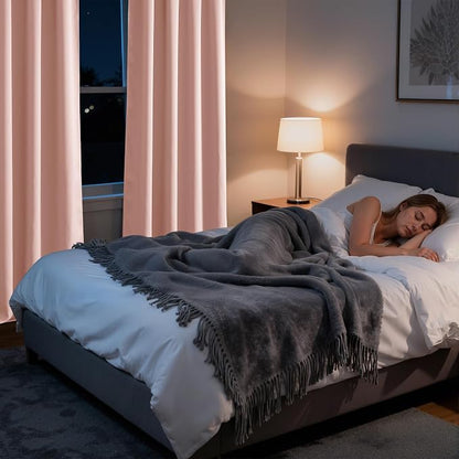 RYB HOME Bedroom Blackout Curtains 72 inches Long, 100% Blackout Thermal - Image 5