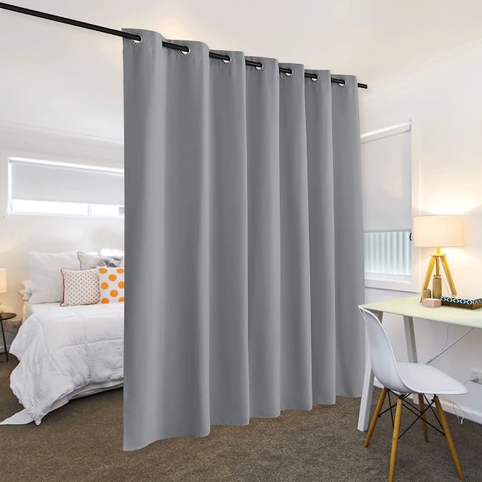 RYB HOME Blackout Room Divider Curtains Screen Partitions Energy Saving Noise - Image 3