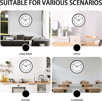 HZDHCLH Wall Clock Black, Silent Wall Clocks Battery Operated 10 Inch Modern - Image 5