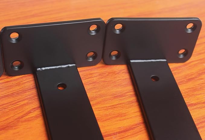8 Pack - 12 inch Black Hidden L Shelf Bracket Iron Floating Shelf Brackets - Image 4