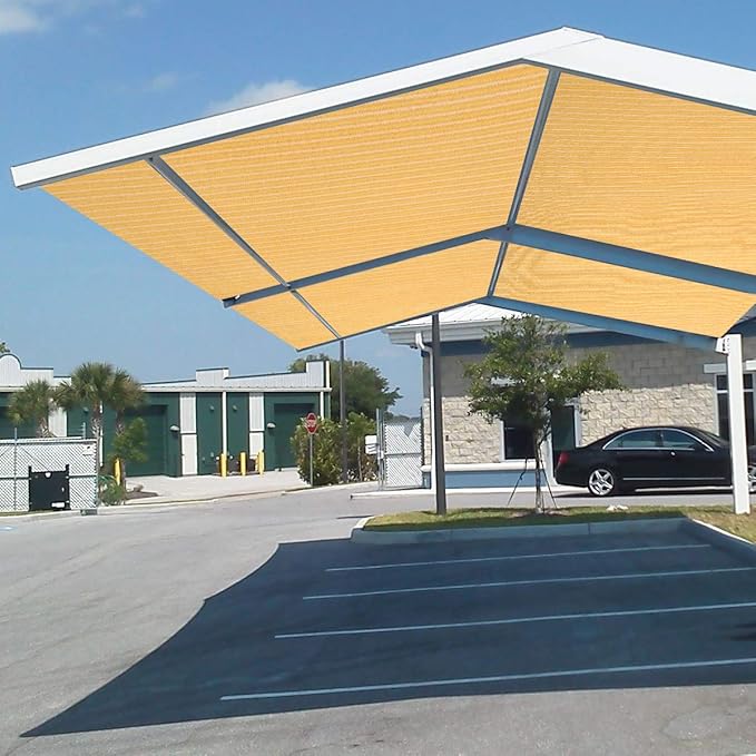 Eden's Decor Straight Flat-Edged Sun Shade Sail Rectangular 17' x 20' Wheat UV-Blocking Outdoor Canopy Fabric Cloth Awning for Pergola Patio Garden Backyard Custom Size