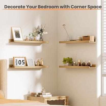 upsimples Floating Shelves for Wall, 23.6 Inch Shelves for Decor Storage Set of - Image 2