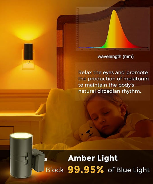 L LOHAS LED Night Light, Amber Nightlight, Dimmable Night Light, Light Sensor - Image 2