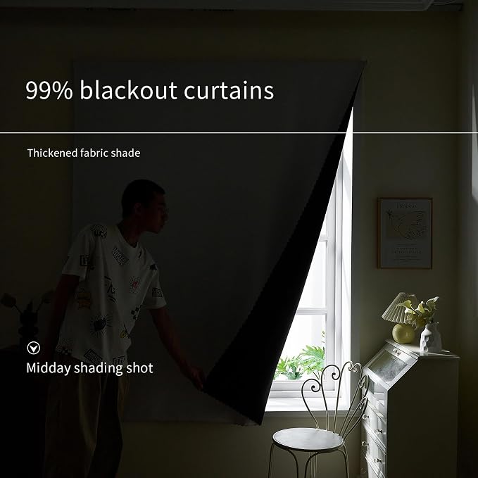 AJAZZ self Adhesive Portable 100% Blackout Curtains Simple and Easy to - Image 6