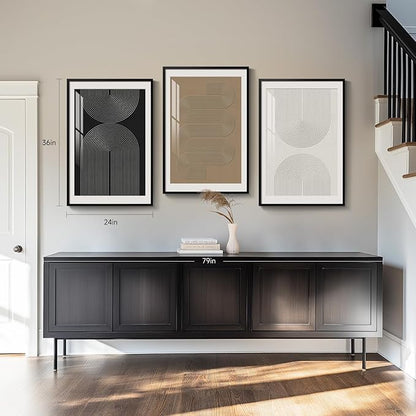 Large Framed Boho Neutral Abstract Wall Art - Image 8
