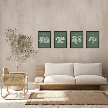 Locomiss Sage Green Christian Wall Art Decor Posters, Modern Bible Verse - Image 5