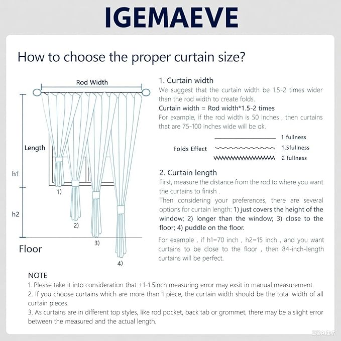IGEMAEVE 100% Blackout Curtains - Image 4