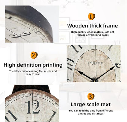 24" H x 18" W Large French Country Oval Wall Clock - Image 5