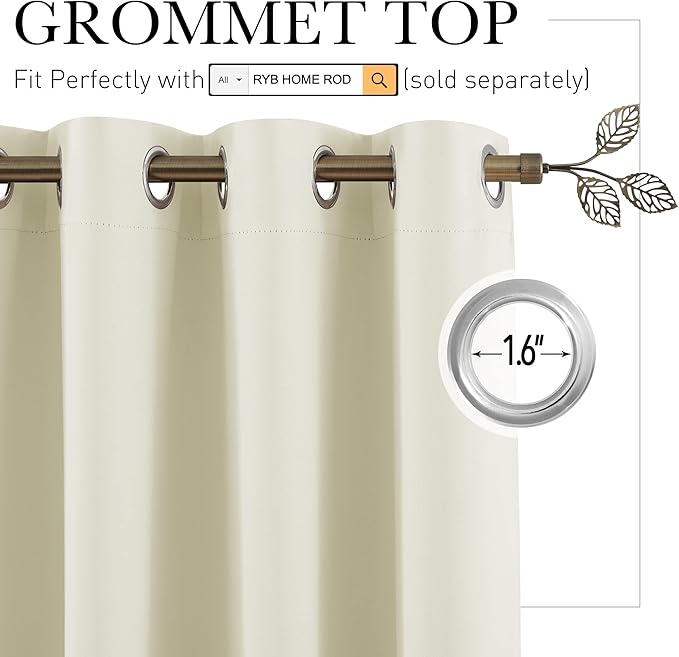 RYB HOME Blackout Divider Curtains - Image 2