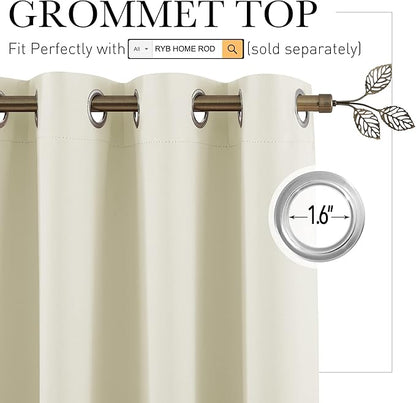 RYB HOME Blackout Curtains Soundproof Energy Saving Insulating Privacy Room - Image 2