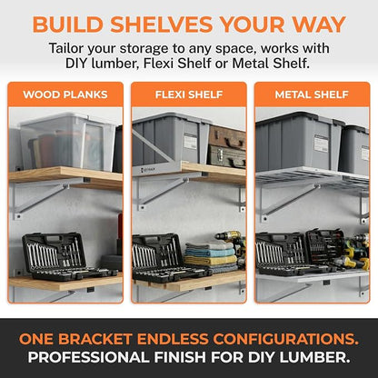 Heavy Duty Metal Brackets for Garage Wall Shelving, Modular Wall Mounted - Image 6