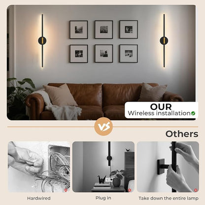 GvvooHome 28" Battery Operated Wall Sconce, 360°Rotation Wireless Rechargeable - Image 4