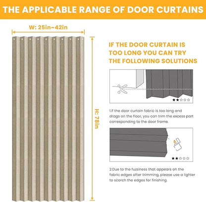 AJAZZ 100% Blackout Magnetic Door Curtain Accordion Doors Interior Folding - Image 2