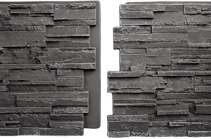 EverStone Cascade Faux Stone Panel, 48 5/8"W x 24 3/4"H x 1 1/4"D, Graphite - Image 8