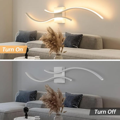 CANEOE Modern Wall Sconce, 39inch Wave Design Indoor Wall Lamp - Image 4