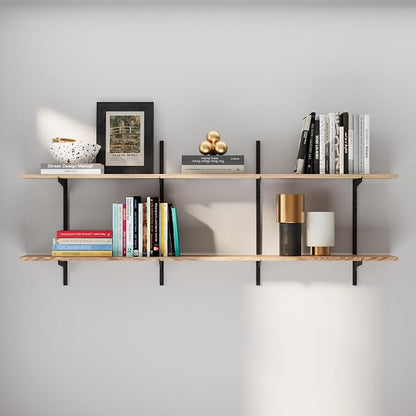 Wallniture Turin 60 Inch Long Adjustable Wall Shelf, Hanging Shelves - Image 2