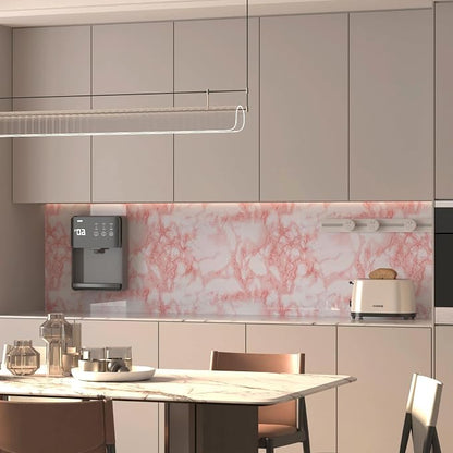 BAYYA Marble Paper Granite Pink/White Roll Peel and Stick Wallpaper - Image 5