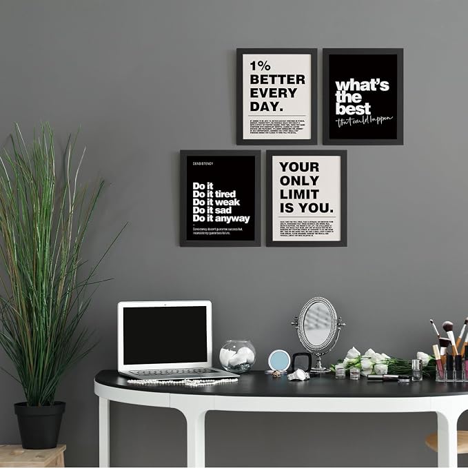 DSHFG Motivational Inspirational Office Wall Art Decor Prints Set of 4 - Image 4