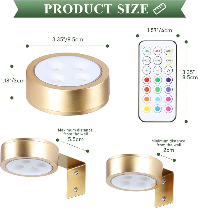 2-Pack Picture Light Battery Operated Painting Lights, 13 Color RGB Magnetic - Image 4