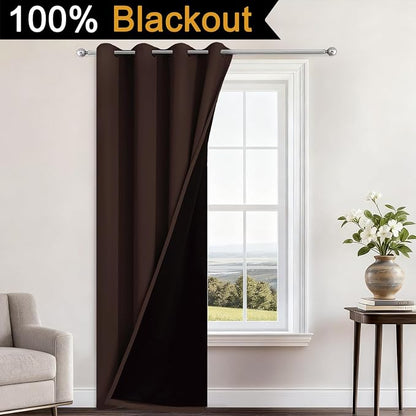 Yakamok 100% Blackout Curtains 96 Inches Long, 2 Thick Layers Heat and Full - Image 2