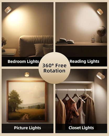 LED Wall Mounted Lights, Rechargeable Wall Sconces Lamp, 3 Color Temps & Remote - Image 4