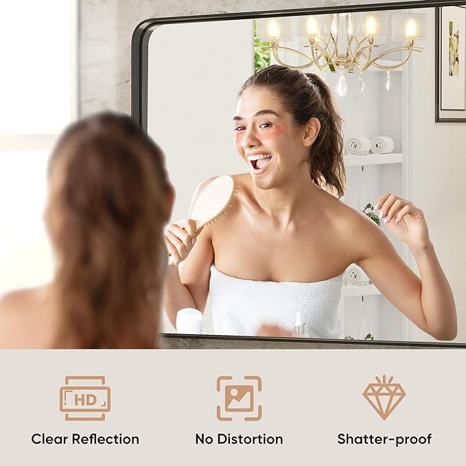 Sweetcrispy 22x30 Inch Black Bathroom Mirrors - Image 3