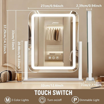 Ratsamee Vanity Mirror with Lights 15"×13", Led Makeup Mirror, Lighted Makeup - Image 2