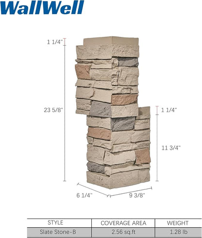 Desert Yellow Faux Stone Outside Corner Panels 23.6" Combined Interlocking - Image 4