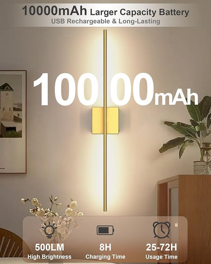 iThird 1 Pack Battery Operated Wall Sconce Light, 360° Rotatable, 4CCT Dimmable - Image 2