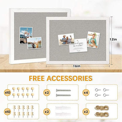 DOLLAR BOSS Cork Boards with Linen 2-Pack 16''X 12'' Cork Board - Image 5