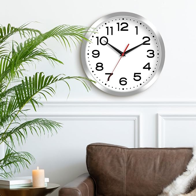 Roymnie Wall Clock Silent Non-Ticking Modern Clock Battery Operated 10 Inch - Image 6