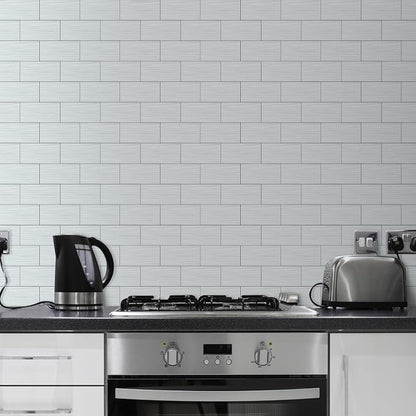 AULIGET 3" x 6" Metal Subway Tile Peel and Stick Backsplash, Stainless Steel - Image 6