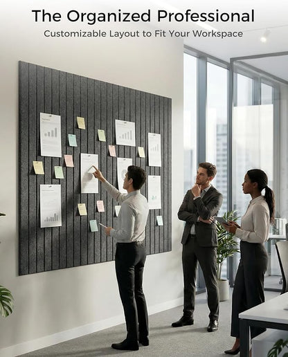 Aothia 12-Pack Felt Bulletin Board Tiles 48"x36", Modular Pin Board - Image 5