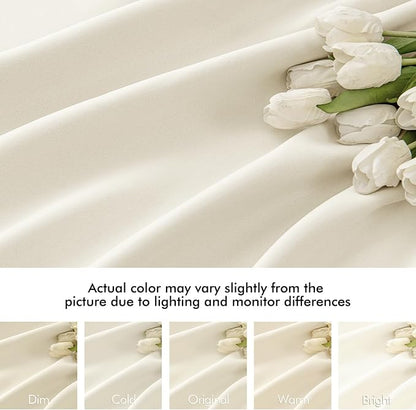 MIULEE Birch Back Tab Blackout Curtain 96 Inch Long 2 Panels Set - Image 8