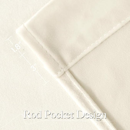 NICETOWN Ivory White Winter Velvet Curtains - Image 5