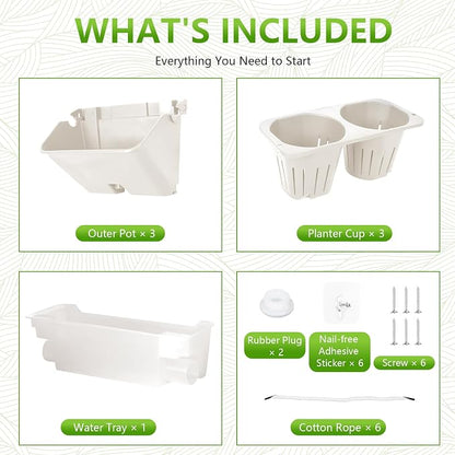 3-Tiers Vertical Wall-Mounted Planter - Image 5