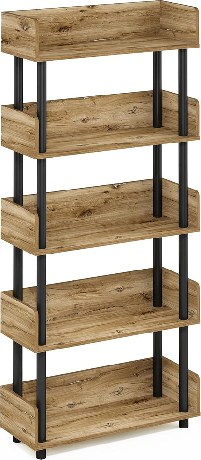 Furinno TURN-N-TUBE 5-Tier Display Shelf, Storage Shelves, Book Shelf, Open - Image 5
