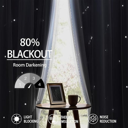 XiDi Blue Curtains for Bedroom, Girls Room Blackout Curtains, Kids Room - Image 6