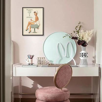 Boho Sage Green Bathroom Poster Vintage 70s Pin Up Girl Wall Art 24X36 inch - Image 6