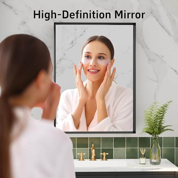 20”x 28” Black Bathroom Mirrors - Image 3