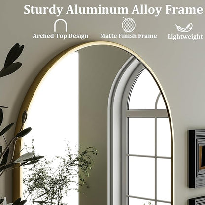 HARRITPURE Arched Wall Mirror – 24"x36" Arch Bathroom Mirror, Living Room Home - Image 4